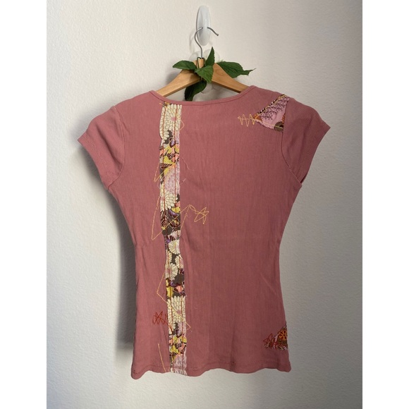 SOLD    Buffalo • Blush Pink Ribbed Patchwork Tee - Picture 9 of 11